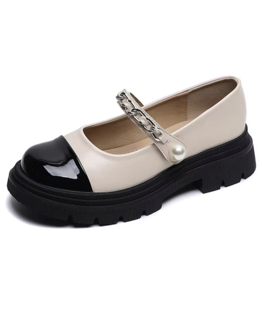 Mocassin Ballerine en Effet vernis Noir Profond – Femme