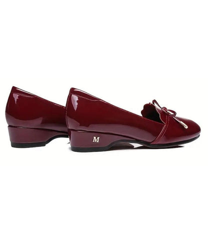 Mocassin Ballerine en Effet vernis Rouge Bordeaux – Femme