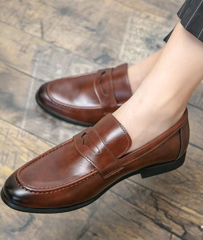 Mocassin Effet cuir Homme Semelle Gomme