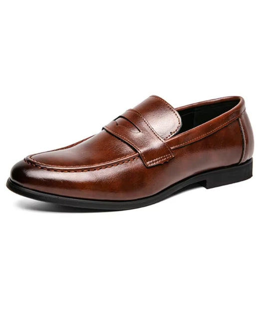 Mocassin Effet cuir Homme Semelle Gomme