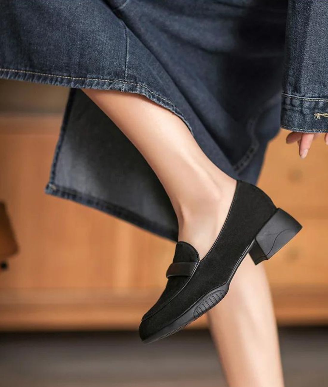 Mocassin En Suédine Suédé Britannique Pour Femmes