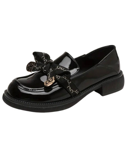 Mocassin à Plateforme en Cuir Noir Profond – Femme