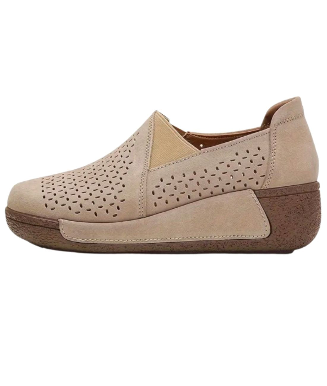 Mocassins Ajourés Confortables À Semelle Compensée Pour Femme