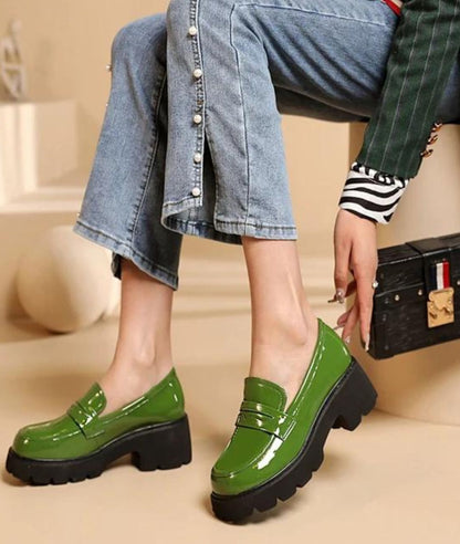 Mocassin en Effet vernis Vert Émeraude – Femme