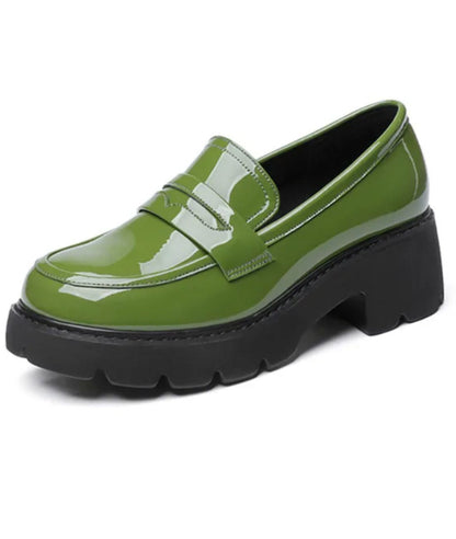 Mocassin en Effet vernis Vert Émeraude – Femme