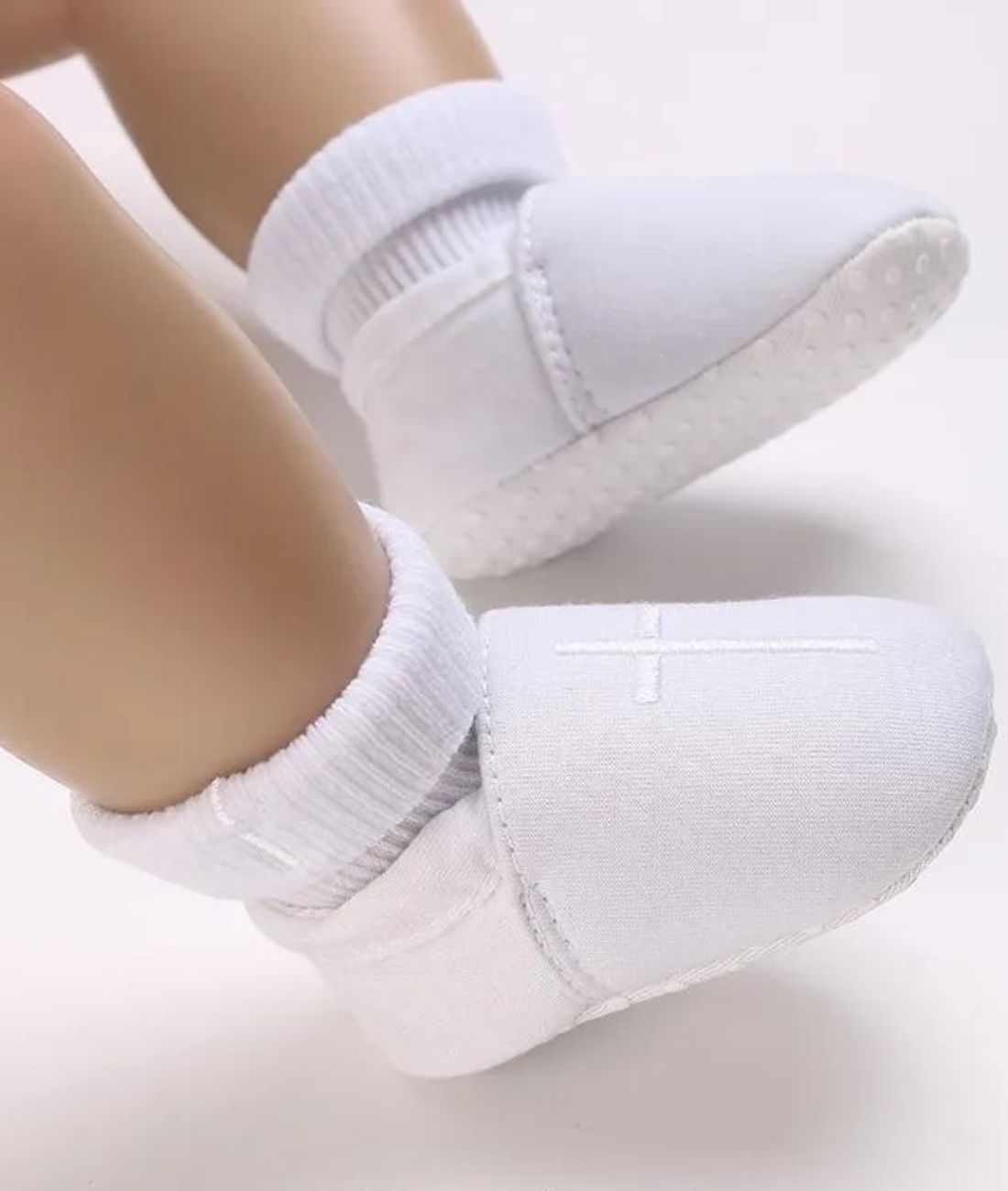 Mocassin de Baptême en Coton Blanc Pur – Bébé