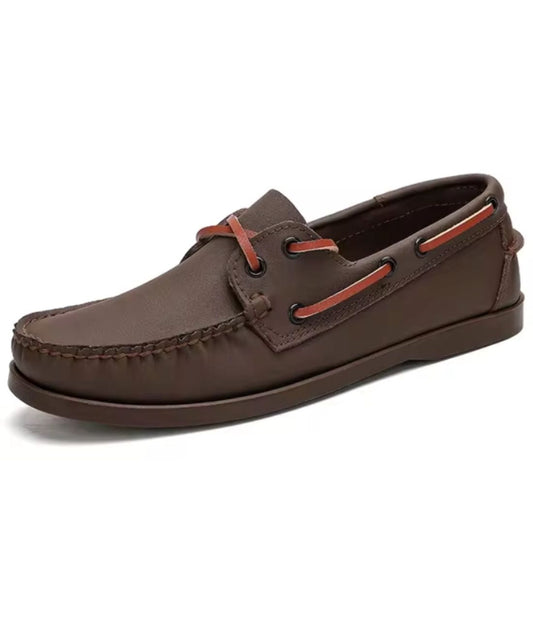 Mocassins Bateau Bicolores À Lacets Pour Homme