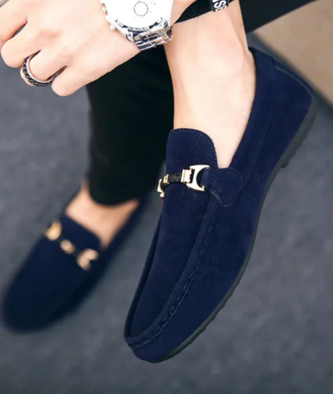 Mocassins Bateau Bleu Marine Pour Homme