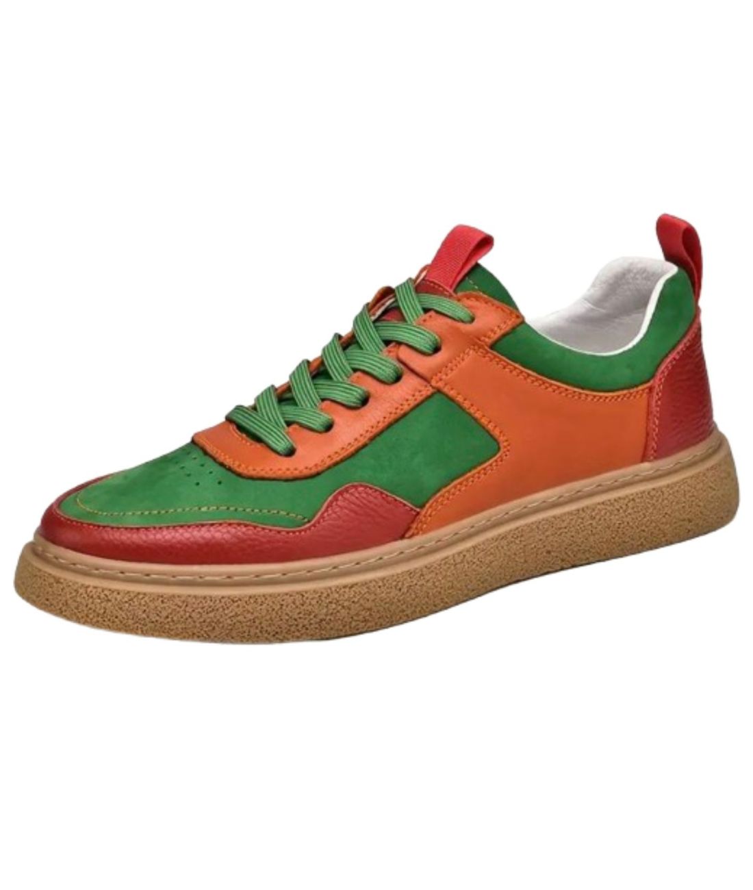 Mocassins Bateau Oranges Tricolores Homme