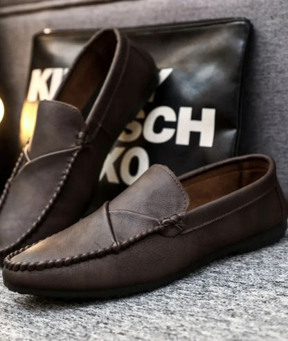 Mocassins Bateau Style Vintage Effet cuir Pour Homme