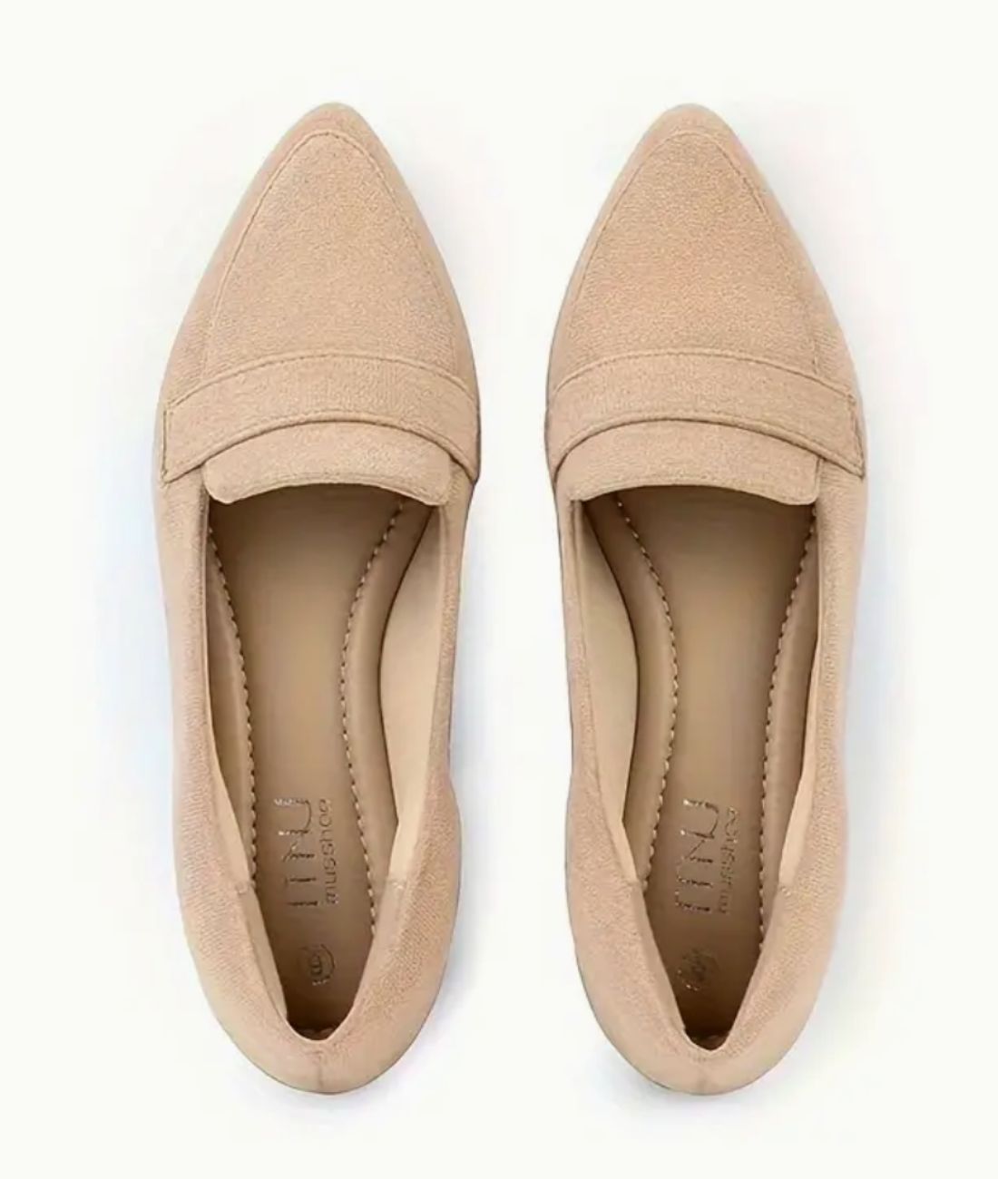 Mocassins Beiges À Semelles Marrons Pour Femme en Effet cuir