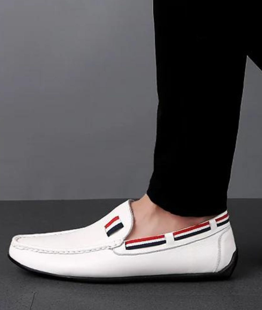 Mocassins Blancs Décontractés Effet cuir Pour Hommes