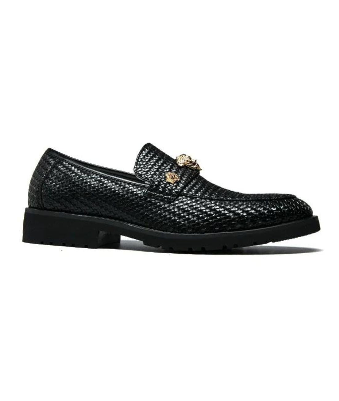 Mocassin à Bout Pointu en Effet vernis Noir – Homme