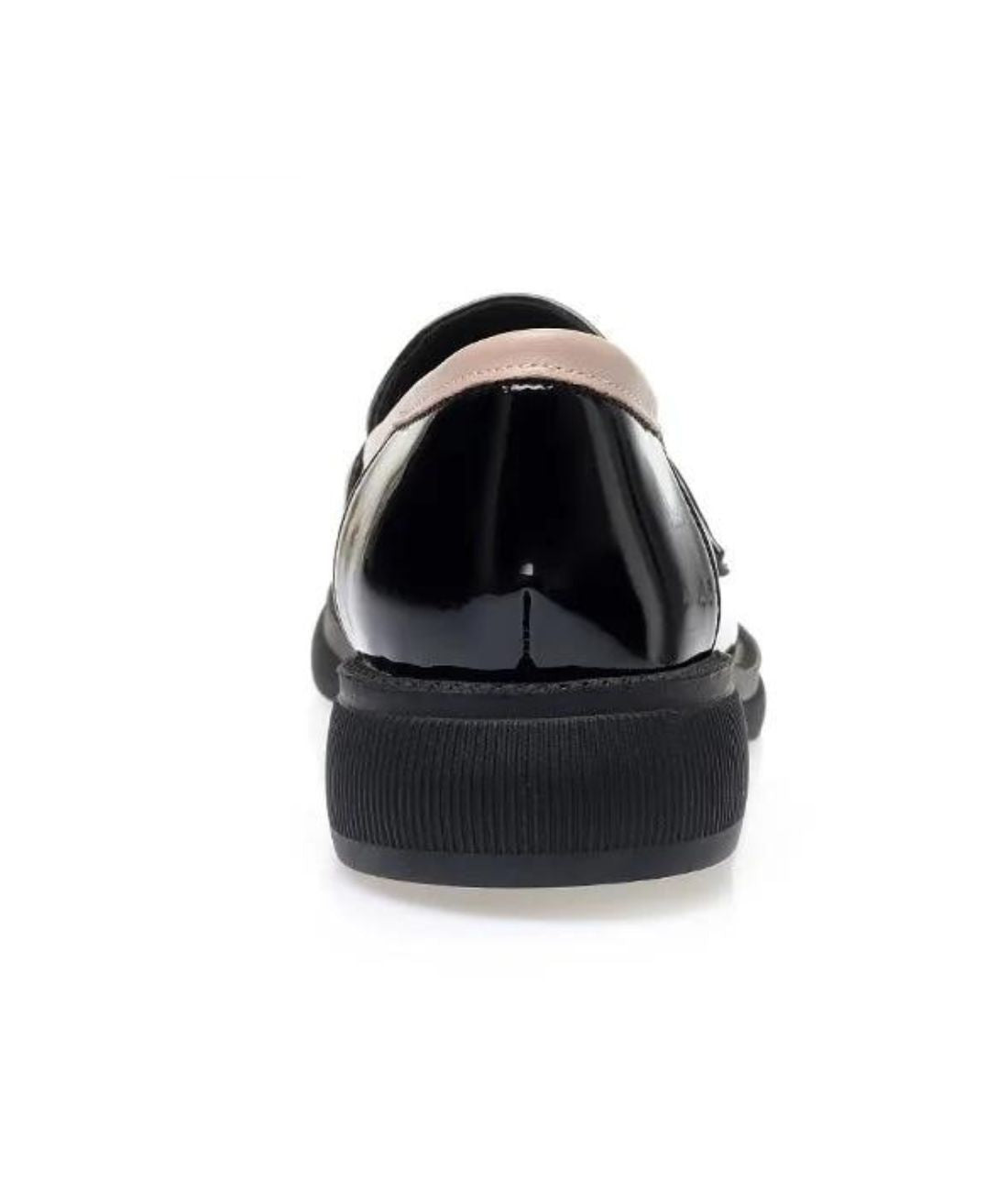 Mocassin à Bout Rond en Effet vernis Noir Profond – Femme