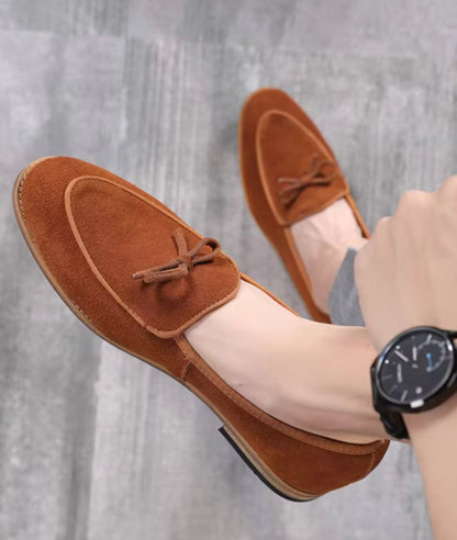 Mocassins Colorés Unis En Suédine Pour Hommes