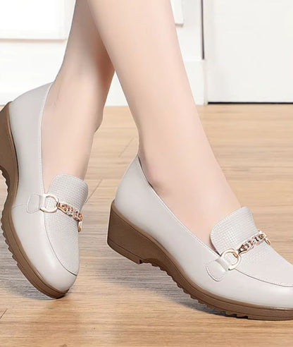 Mocassins Compensés en Effet cuir Synthétique Pour Femmes