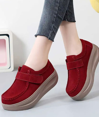Mocassins Compensés Avec Fermeture Velcro Pour Femme