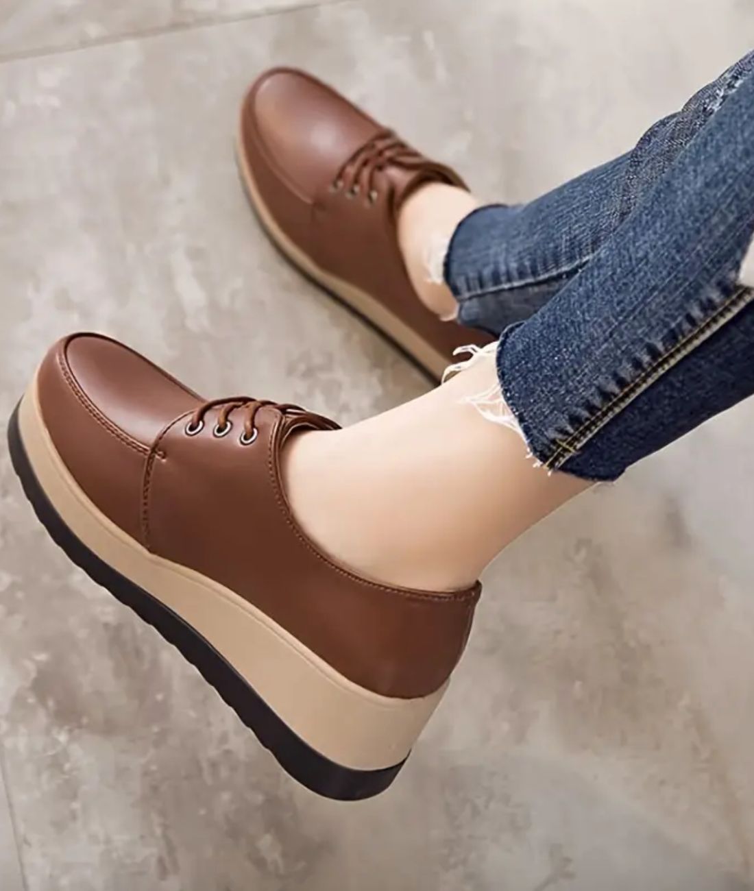 Mocassins Compensés À Lacets Style Bateau Pour Femme