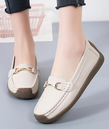Mocassins en Effet cuir À Bout Rond Pour Femme