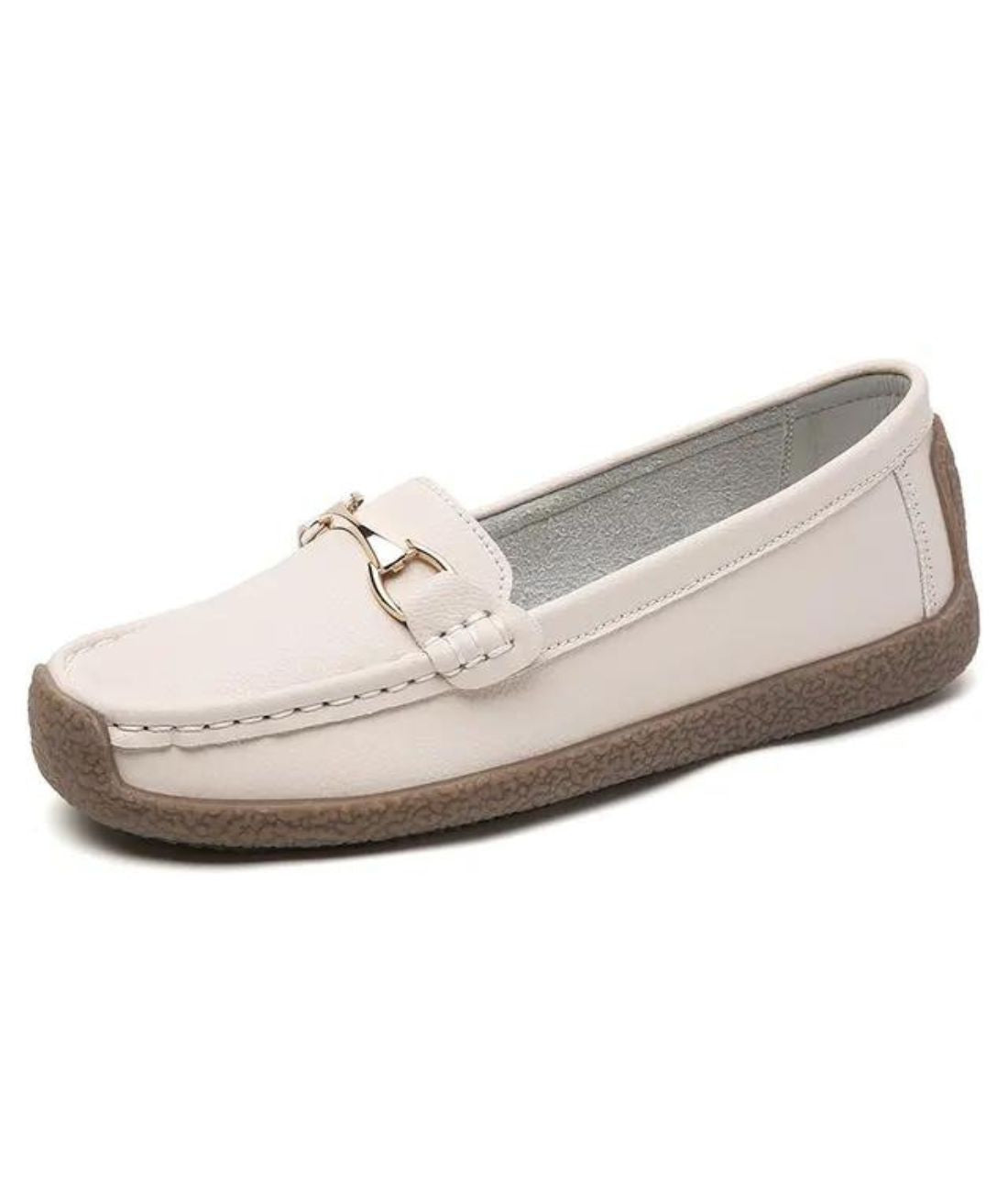 Mocassins en Effet cuir À Bout Rond Pour Femme