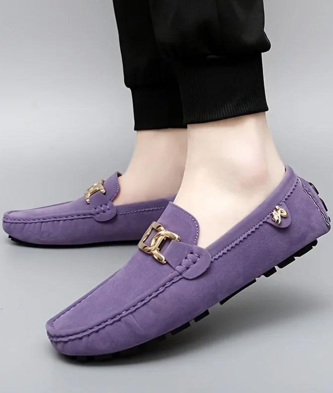 Mocassins en Effet cuir Avec Des Détails Dorés Pour Femmes