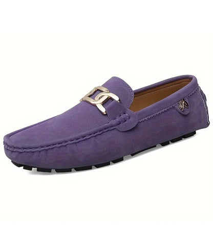 Mocassins en Effet cuir Avec Des Détails Dorés Pour Femmes