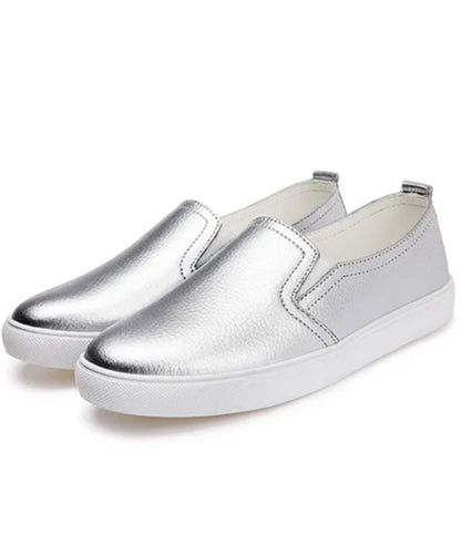 Mocassins en Effet cuir Lisse À Semelle Épaisse