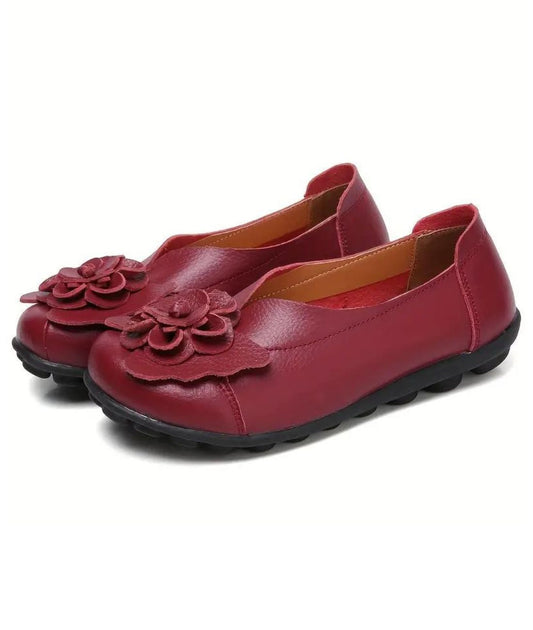 Mocassins en Effet cuir À Motifs Fleuris Pour Femmes