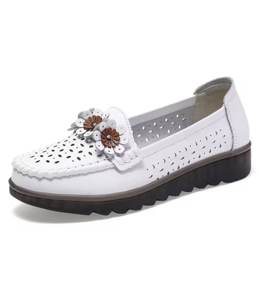 Mocassins en Effet cuir À Motifs Floraux Pour Femme