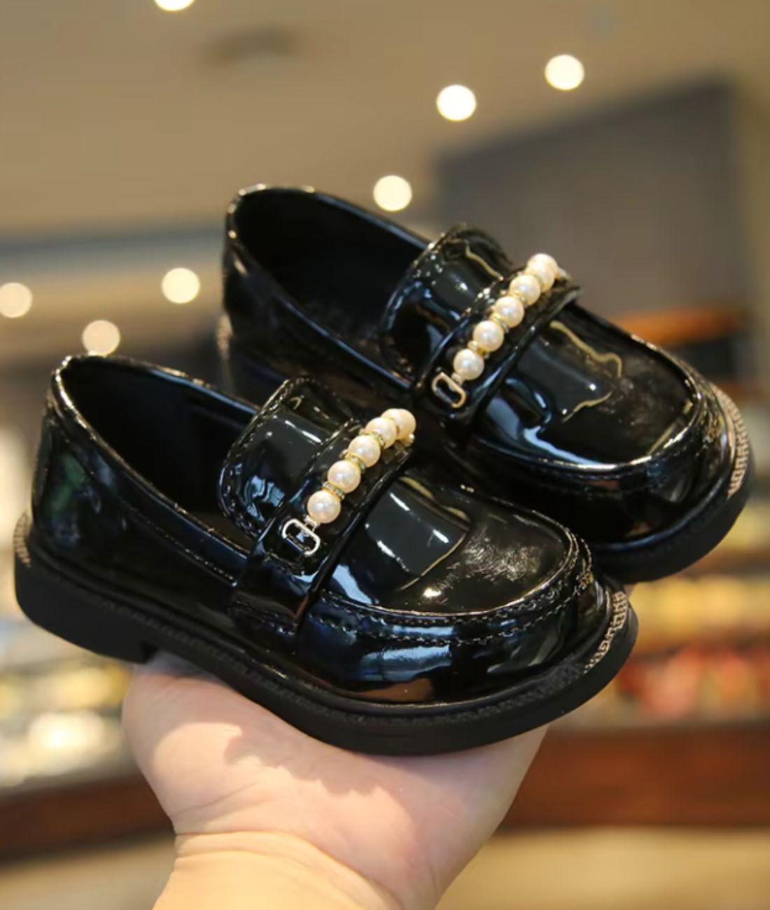 Mocassins en Effet cuir Et Perles Pour Filles