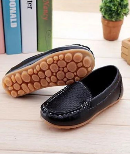 Mocassin en Effet cuir Noir Profond – Garçon