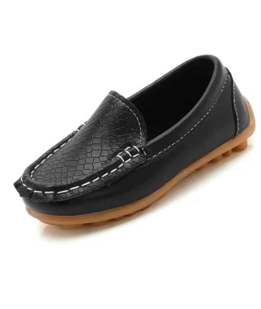 Mocassin en Effet cuir Noir Profond – Garçon
