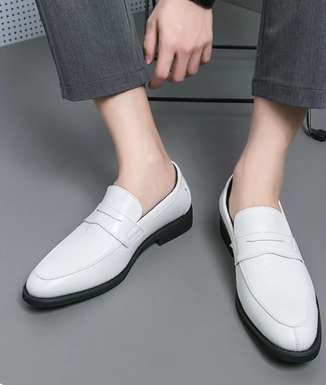 Mocassins en Effet cuir Synthétique Style Formel En Blanc Pour Hommes