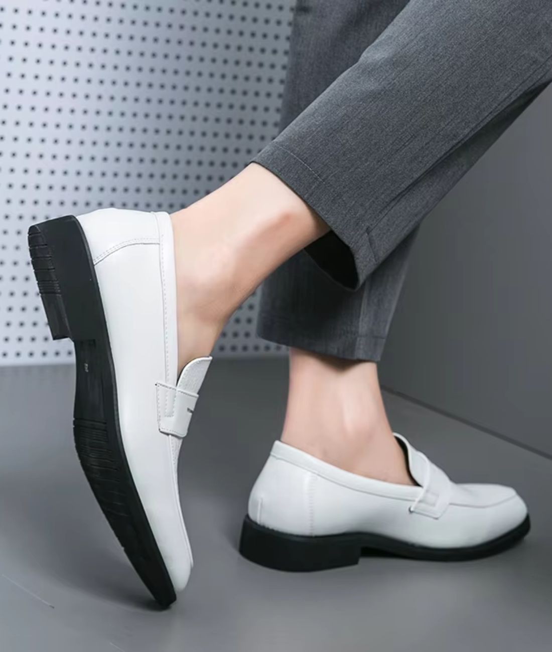 Mocassins en Effet cuir Synthétique Style Formel En Blanc Pour Hommes