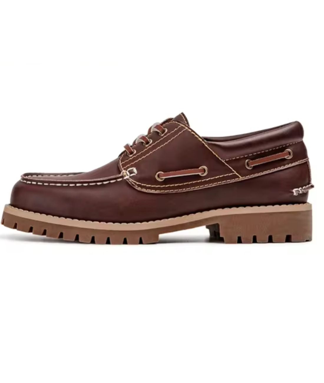 Mocassin Décontracté à Plateforme en Cuir Marron – Homme