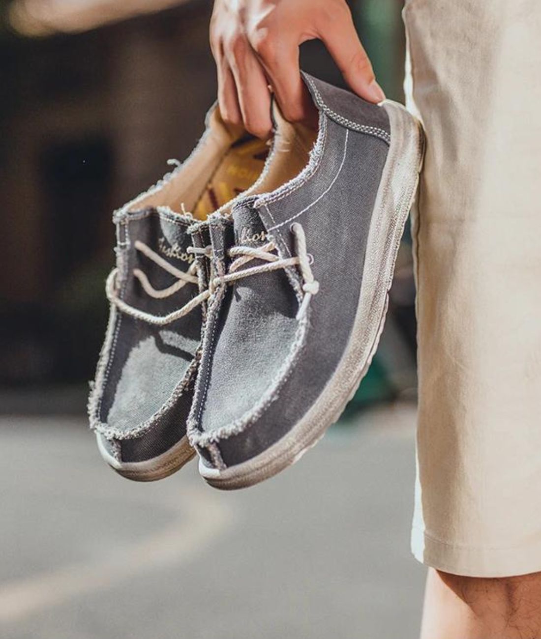 Mocassins Décontractés En Toile Jean Pour Homme
