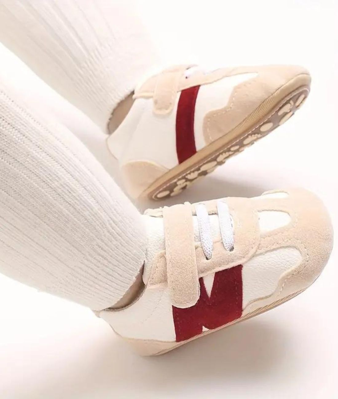 Mocassin Design Baseball en Cuir Rose Tendre – Bébé