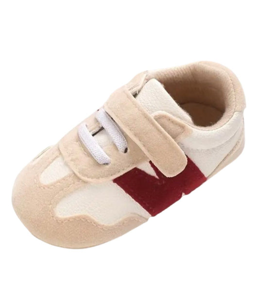 Mocassin Design Baseball en Cuir Rose Tendre – Bébé