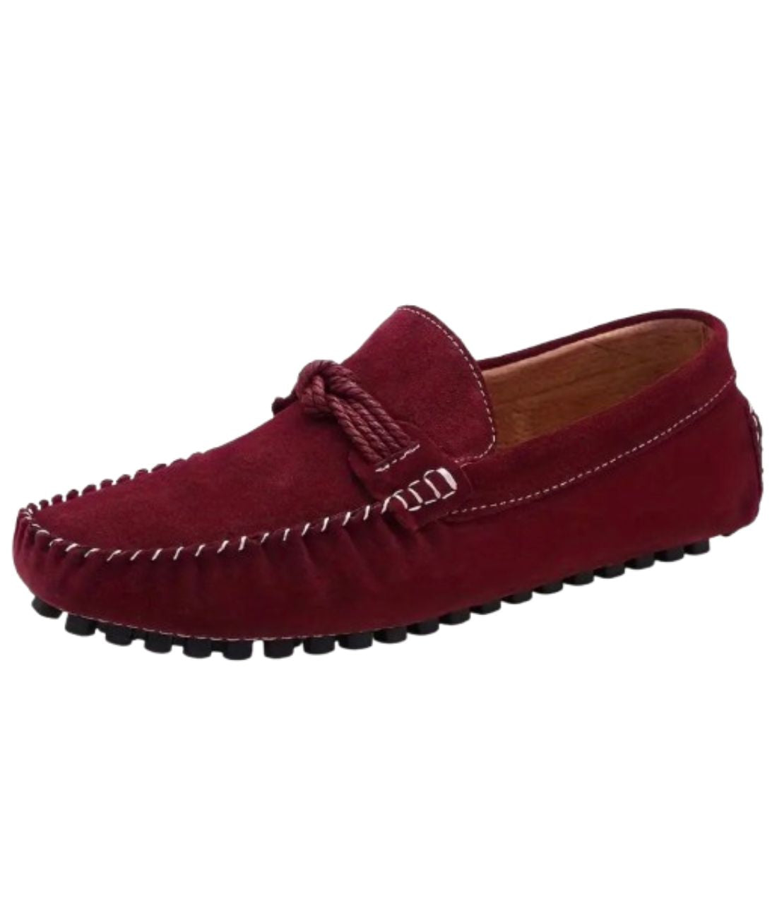 Mocassins Design En Suédine Rouge Pour Hommes