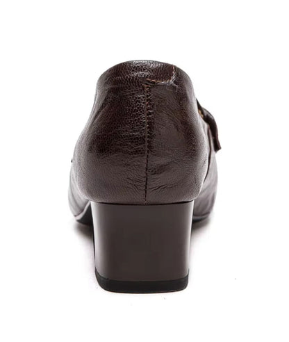 Mocassins Avec Dessus Matelassé À Talons Carrés Pour Femme