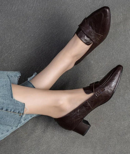 Mocassins Avec Dessus Matelassé À Talons Carrés Pour Femme