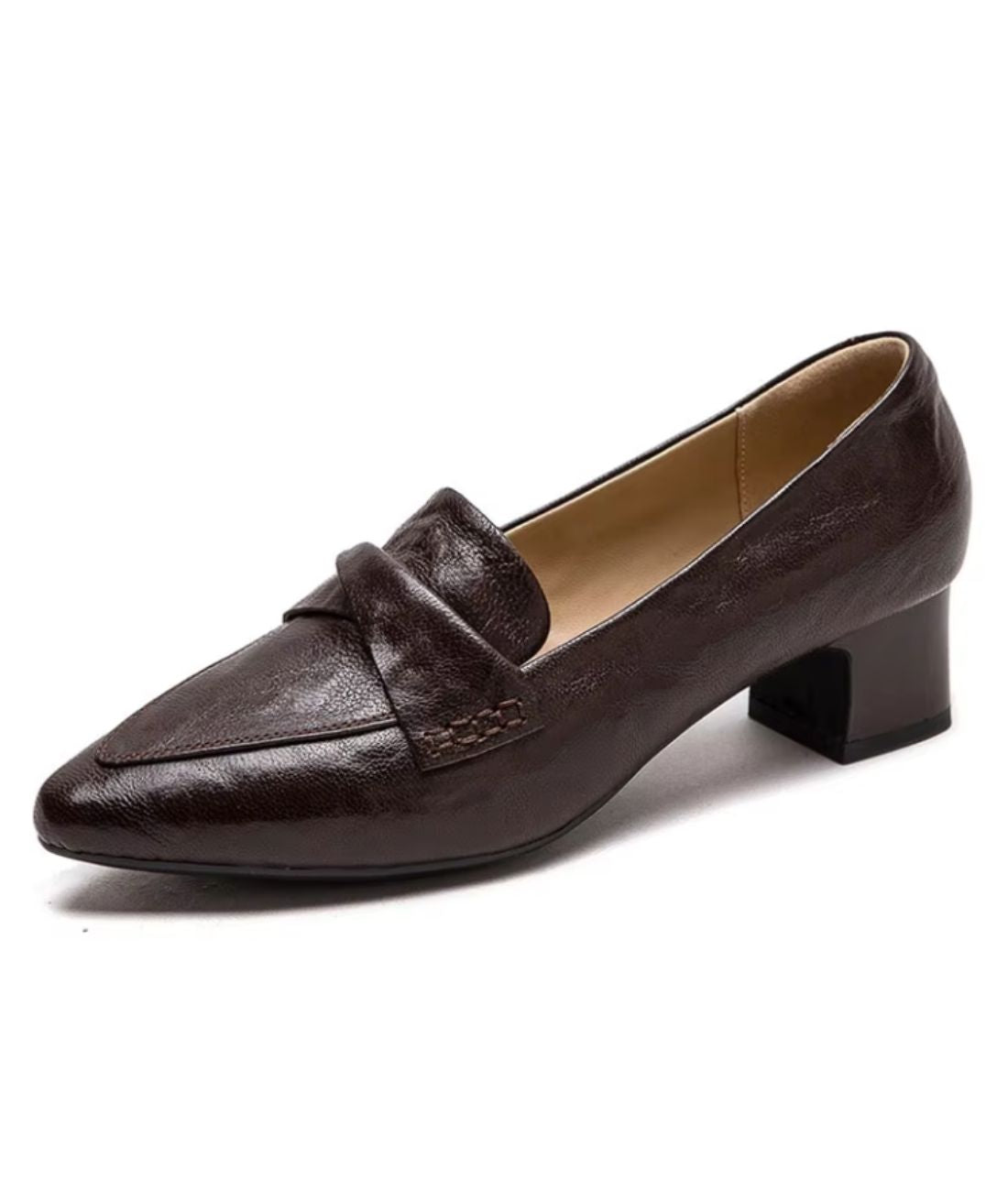 Mocassins Avec Dessus Matelassé À Talons Carrés Pour Femme