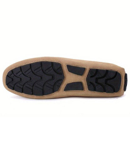 Mocassins D’été En Suédine Beige Pour Hommes