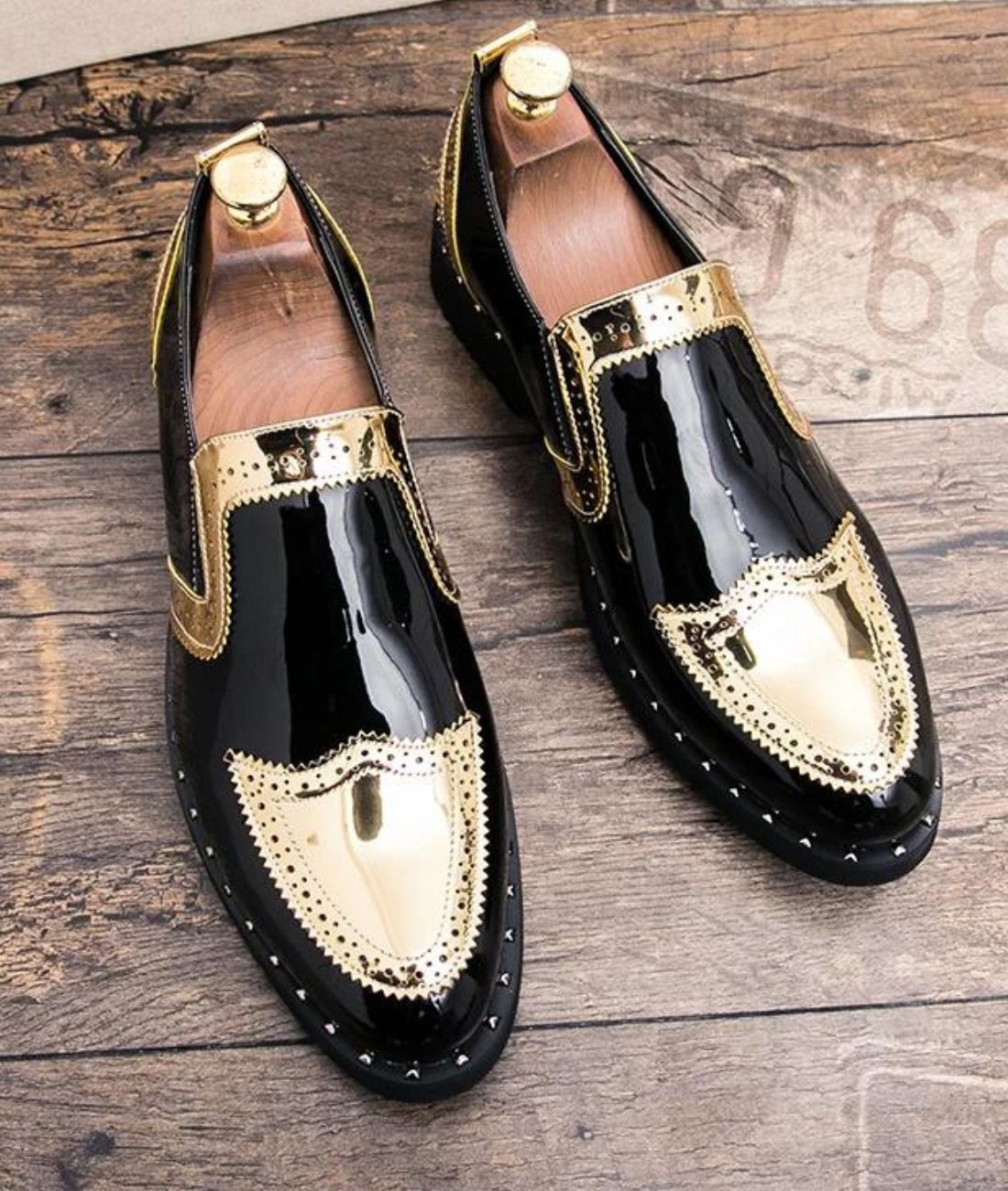 Mocassins Dorés Élégants Pour Hommes
