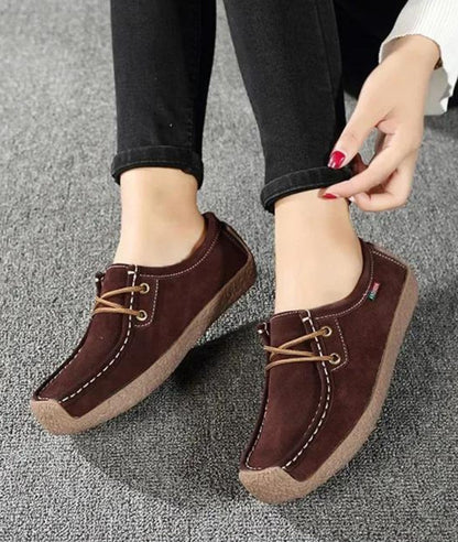Mocassins Effet Suédine à Nœud Pour Femmes