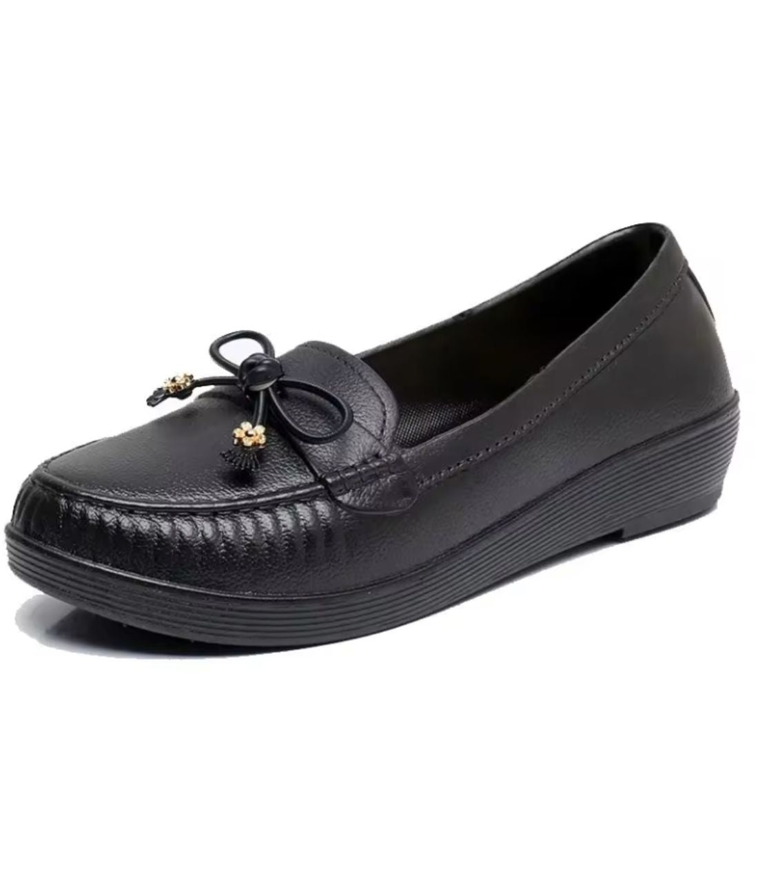 Mocassins Élégants Ornés D’un Nœud Doré Pour Femme