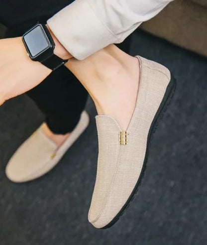 Mocassins En Suédine Décontracté Beige Pour Hommes