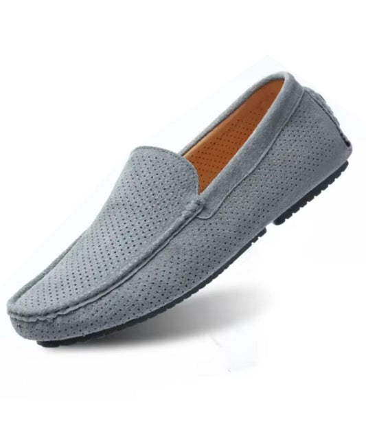 Mocassins En Suédine Décontracté Gris Pour Hommes