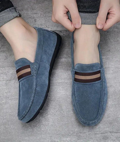 Mocassins En Suédine Synthétique Avec Un Design Original Pour Hommes