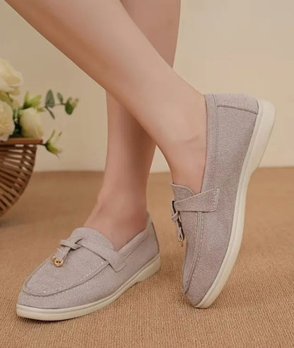 Mocassins D’été En Suédine Synthétique Pour Femmes
